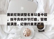 赛前尼斯调整名单以备中超，扳平良机环节打磨，管理层满意，纪律约束更严格的简单介绍-英雄联盟
